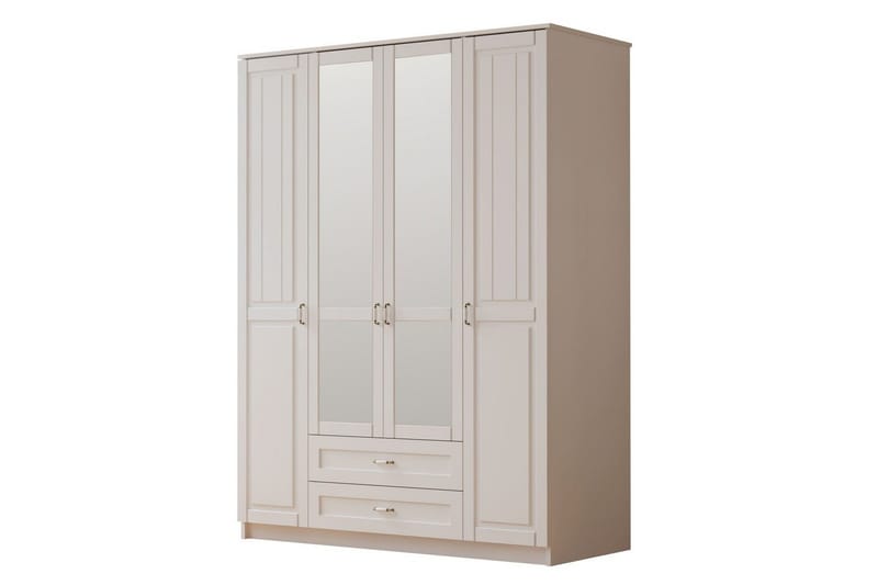 Ceynor Garderobesskåp 140x184 cm - Matt Hvit - Oppbevaring - Klesoppbevaring - Garderober & garderobesystem - Garderobeskap & klesskap