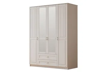 Ceynor Garderobesskåp 140x184 cm - Matt Hvit - Oppbevaring - Klesoppbevaring - Garderober & garderobesystem - Garderobeskap & klesskap
