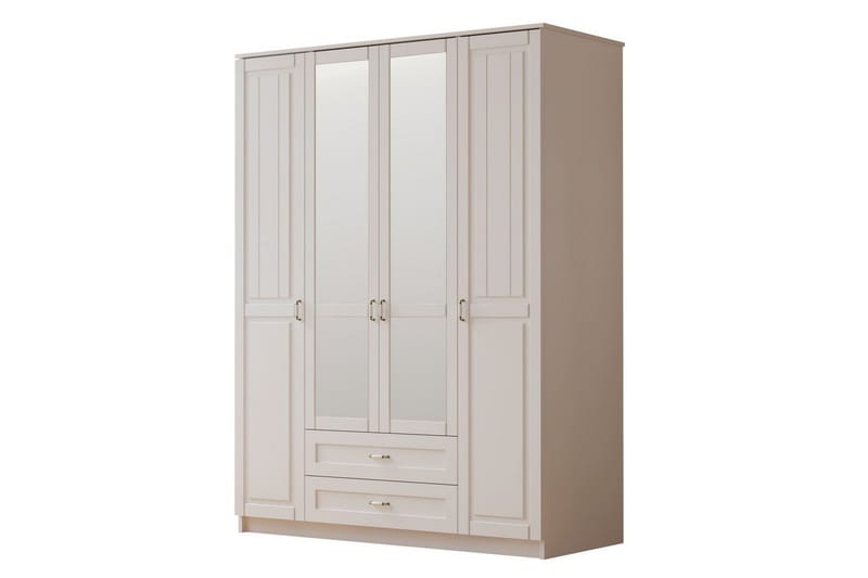 Ceynor Garderobesskåp 140x210 cm, Matt Hvit