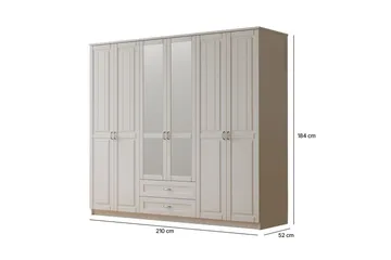 Ceynor Garderobesskåp 210x184 cm - Matt Hvit - Oppbevaring - Klesoppbevaring - Garderober & garderobesystem - Garderobeskap & klesskap