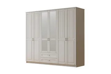 Ceynor Garderobesskåp 210x184 cm - Matt Hvit - Oppbevaring - Klesoppbevaring - Garderober & garderobesystem - Garderobeskap & klesskap