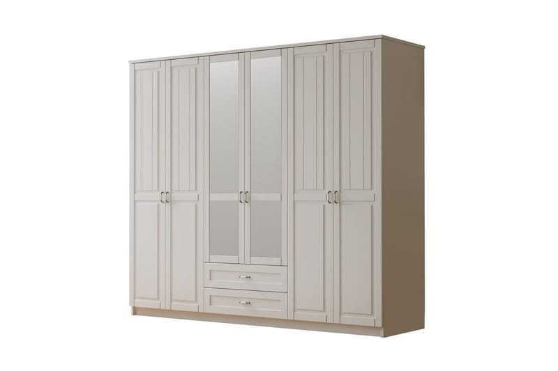 Ceynor Garderobesskåp 210x184 cm, Matt Hvit