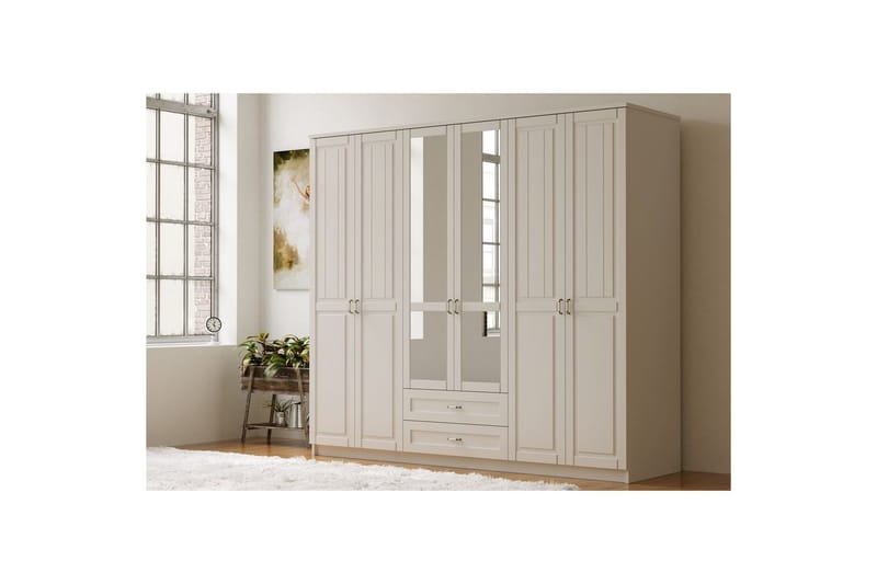 Ceynor Garderobesskåp 210x184 cm - Matt Hvit - Oppbevaring - Klesoppbevaring - Garderober & garderobesystem - Garderobeskap & klesskap