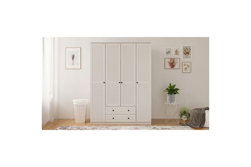 Ceyras Garderobe 140x184 cm - Matt Hvit - Oppbevaring - Klesoppbevaring - Garderober & garderobesystem
