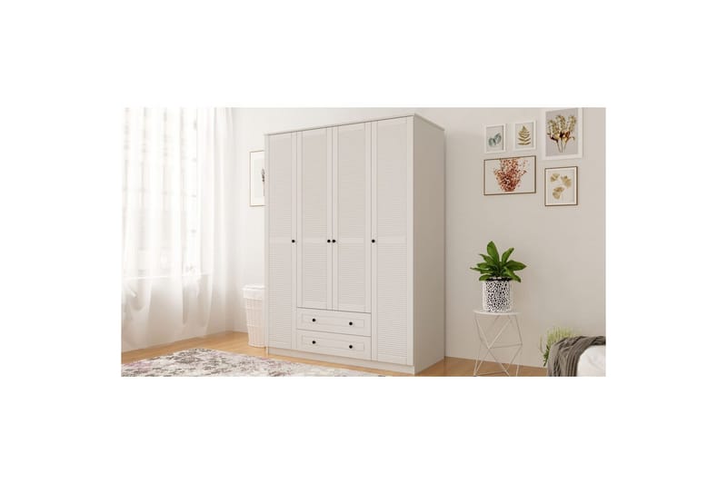 Ceyras Garderobe 140x210 cm - Matt Hvit - Oppbevaring - Klesoppbevaring - Garderober & garderobesystem