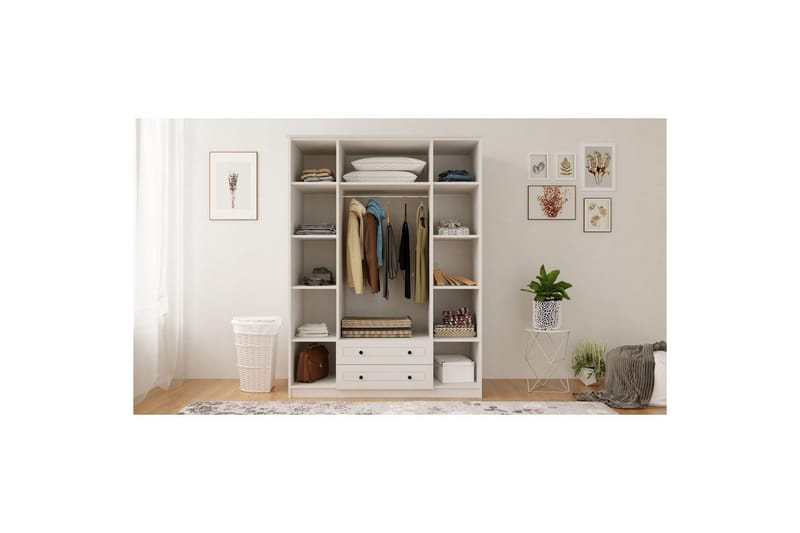 Ceyras Garderobe 140x210 cm - Matt Hvit - Oppbevaring - Klesoppbevaring - Garderober & garderobesystem