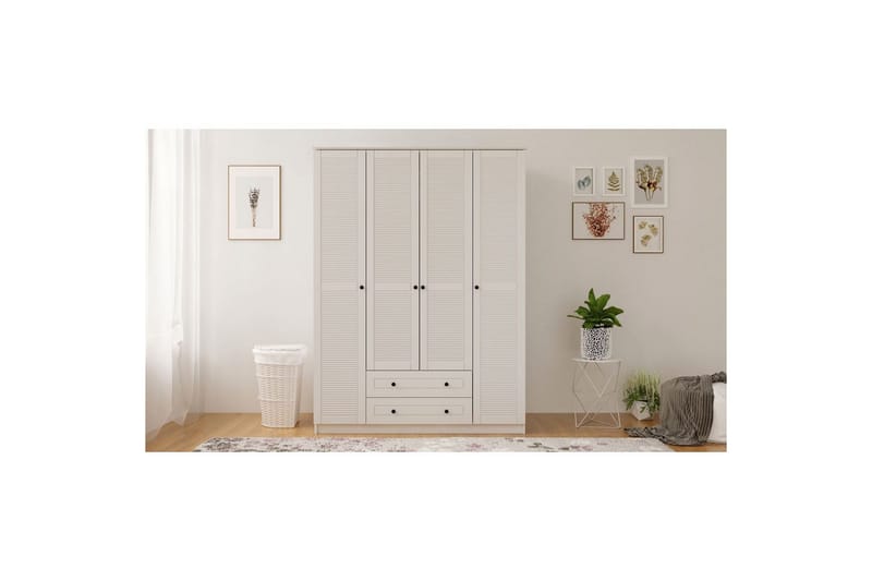 Ceyras Garderobe 140x210 cm - Matt Hvit - Oppbevaring - Klesoppbevaring - Garderober & garderobesystem