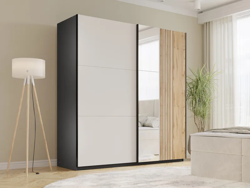 Ceyris Garderobeskap med Speil 203 cm - Oppbevaring - Klesoppbevaring - Garderober & garderobesystem