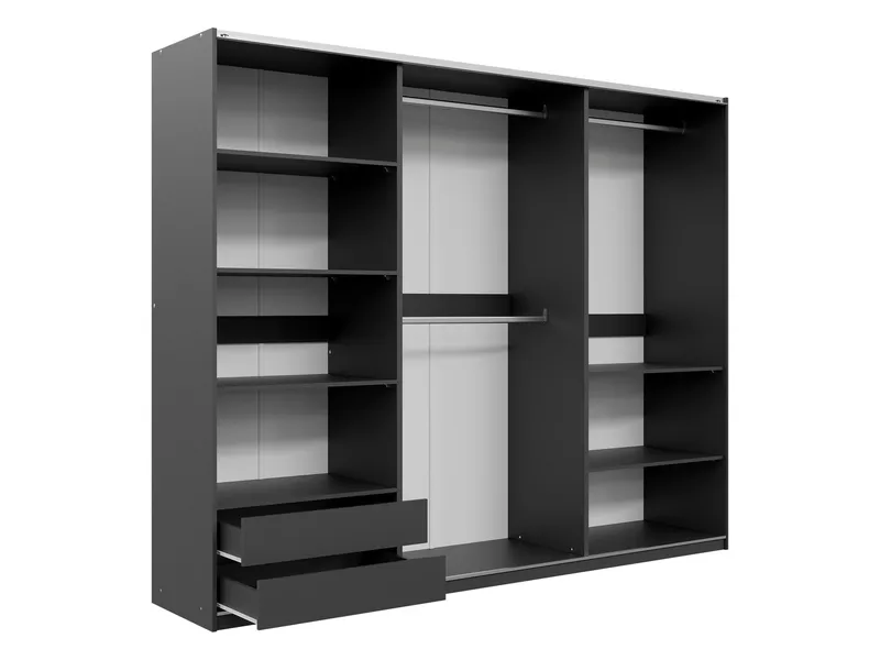 Ceyris Garderobeskap med Speil 250 cm - Oppbevaring - Klesoppbevaring - Garderober & garderobesystem