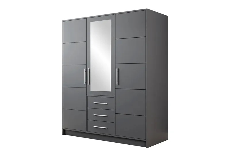 Chavez Garderobe med Speil 147x200 cm, Grå