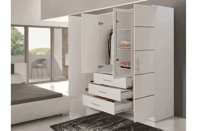 Chavez Garderobeskap 196x200 cm - Beige - Oppbevaring - Klesoppbevaring - Garderober & garderobesystem