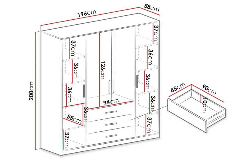 Chavez Garderobeskap 196x200 cm - Beige - Oppbevaring - Klesoppbevaring - Garderober & garderobesystem