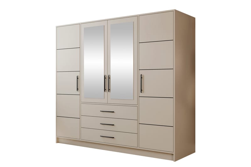 Chavez Garderobeskap 196x200 cm - Beige - Oppbevaring - Klesoppbevaring - Garderober & garderobesystem