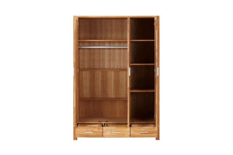 Chicago Garderobe 130 cm med 3 Dører og 3 Skuffer i Tre - Lysebrun - Oppbevaring - Klesoppbevaring - Garderober & garderobesystem