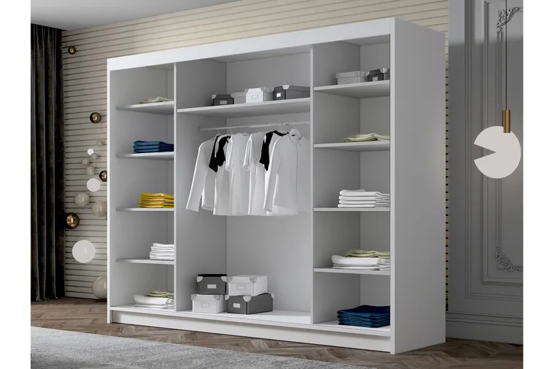 Cinerea Garderobe 250x215 cm - Hvit - Oppbevaring - Klesoppbevaring - Garderober & garderobesystem