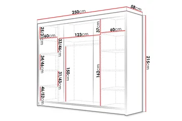 Cinerea Garderobe 250x215 cm - Svart - Oppbevaring - Klesoppbevaring - Garderober & garderobesystem