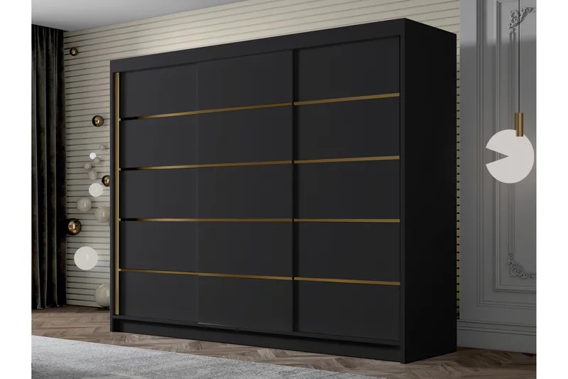 Cinerea Garderobe 250x215 cm - Svart - Oppbevaring - Klesoppbevaring - Garderober & garderobesystem