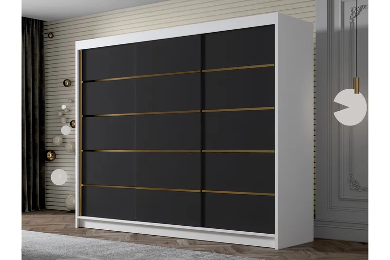 Cinerea Garderobe 250x215 cm - Svart/Hvit - Oppbevaring - Klesoppbevaring - Garderober & garderobesystem