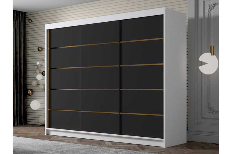 Cinerea Garderobe 250x215 cm - Svart/Hvit - Oppbevaring - Klesoppbevaring - Garderober & garderobesystem