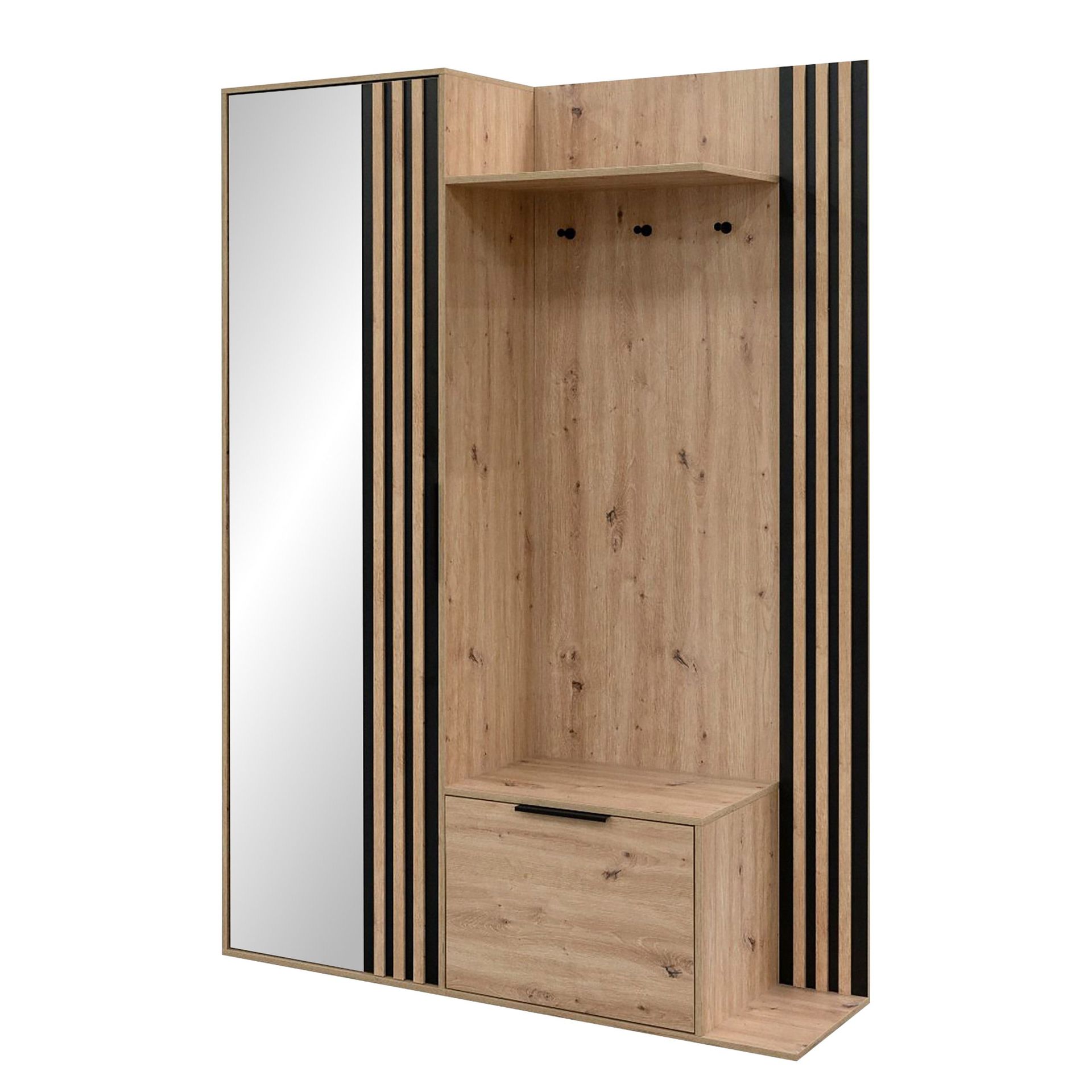 Cinerea hallmøbel 140 cm - brun, svart