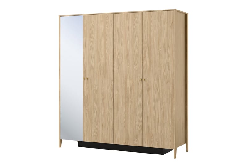Cocorna Garderobeskap Med Speil 201x216 cm - Beige - Oppbevaring - Klesoppbevaring - Garderober & garderobesystem
