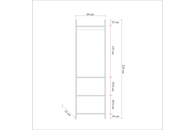 Collinner Garderobe 52x104 11 Hyller - Natur - Oppbevaring - Klesoppbevaring - Garderober & garderobesystem