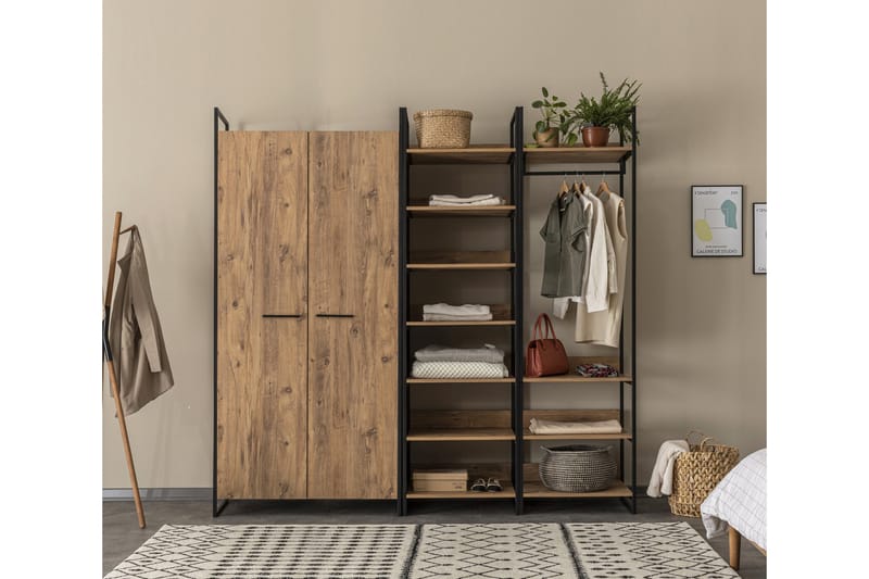 Collinner Garderobe 52x104 11 Hyller - Natur - Oppbevaring - Klesoppbevaring - Garderober & garderobesystem