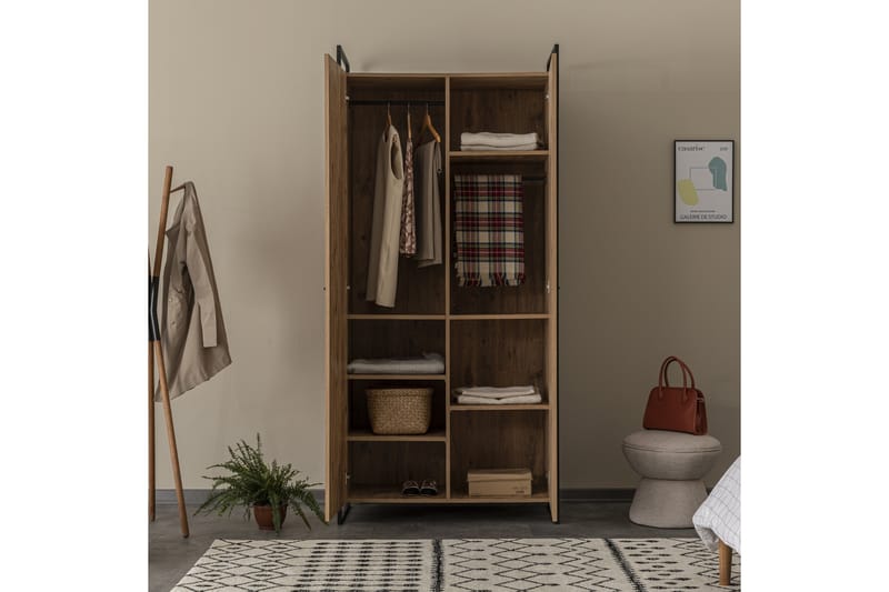 Collinner Garderobe 52x104 11 Hyller - Natur - Oppbevaring - Klesoppbevaring - Garderober & garderobesystem