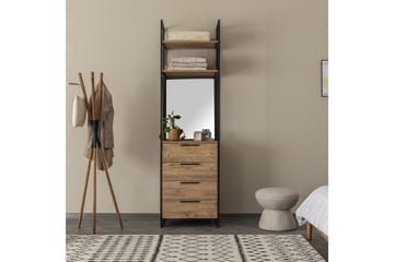Collinner garderobeskap 52x64 med speil 4 skap - Natur - Oppbevaring - Klesoppbevaring - Garderober & garderobesystem