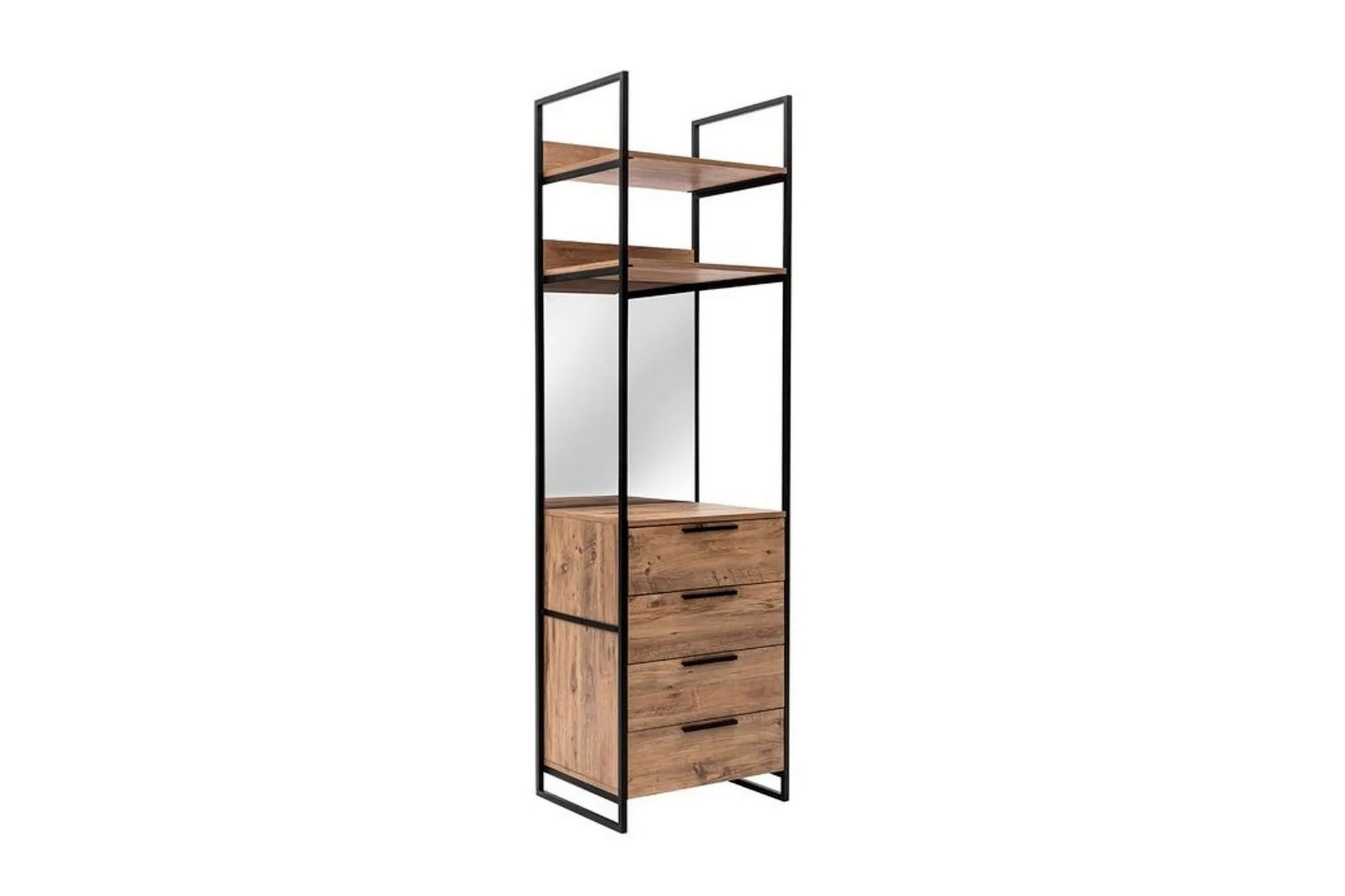Collinner garderobeskap 52x64 med speil 4 skap - Natur - Oppbevaring - Klesoppbevaring - Garderober & garderobesystem