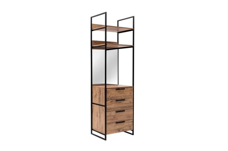 Collinner garderobeskap 52x64 med speil 4 skap - Natur - Garderober & garderobesystem - Garderobeskap & klesskap