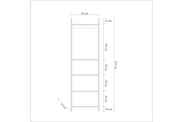 Collinner garderobeskap 52x64 med speil 4 skap - Natur - Oppbevaring - Klesoppbevaring - Garderober & garderobesystem