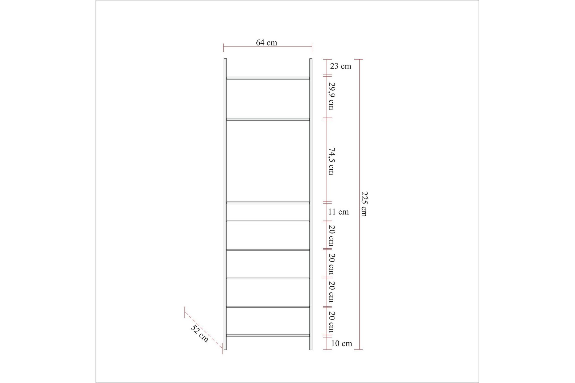 Collinner garderobeskap 52x64 med speil 4 skap - Natur - Oppbevaring - Klesoppbevaring - Garderober & garderobesystem