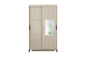 Comfortale Garderobe 120 cm i Tre med Glassdør - Beige - Oppbevaring - Klesoppbevaring - Garderober & garderobesystem