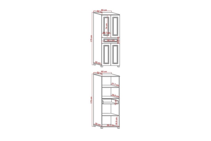 Comfortale Garderobe 60x175 cm - Svart/Mørkfarget tre - Oppbevaring - Klesoppbevaring - Garderober & garderobesystem