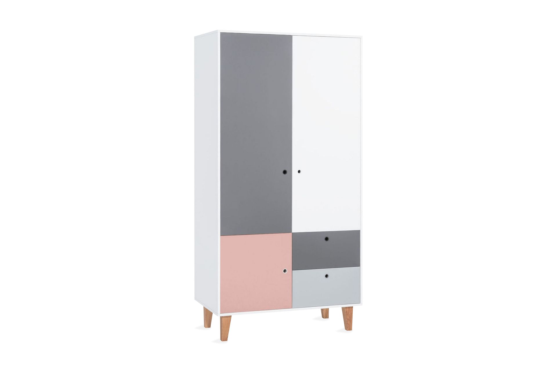 Concept Garderobe Hvit / Grå / Rosa - VOX - Oppbevaring - Klesoppbevaring - Garderober & garderobesystem - Garderobeskap & klesskap