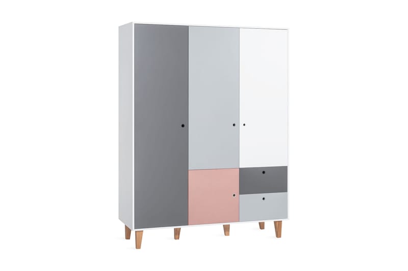 Concept Garderobe Hvit / Grå / Rosa - VOX - Oppbevaring - Klesoppbevaring - Garderober & garderobesystem - Garderobeskap & klesskap