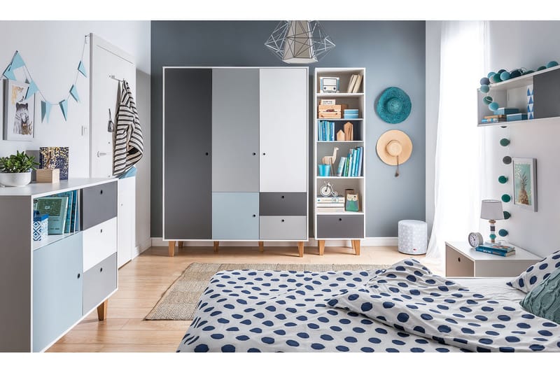 Concept Garderobe Hvit / Mørkegrå / Blå - VOX - Oppbevaring - Klesoppbevaring - Garderober & garderobesystem - Garderobeskap & klesskap