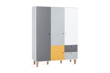 Concept Garderobe Hvit / Mørkegrå / gul - VOX - Oppbevaring - Klesoppbevaring - Garderober & garderobesystem - Garderobeskap & klesskap