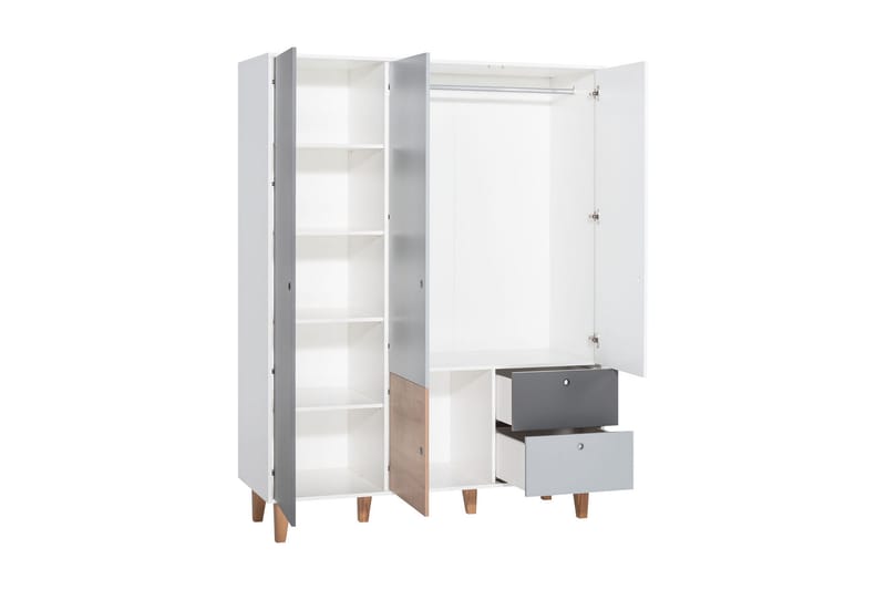 Concept Garderobe Hvit / Mørkegrå / gul - VOX - Oppbevaring - Klesoppbevaring - Garderober & garderobesystem - Garderobeskap & klesskap
