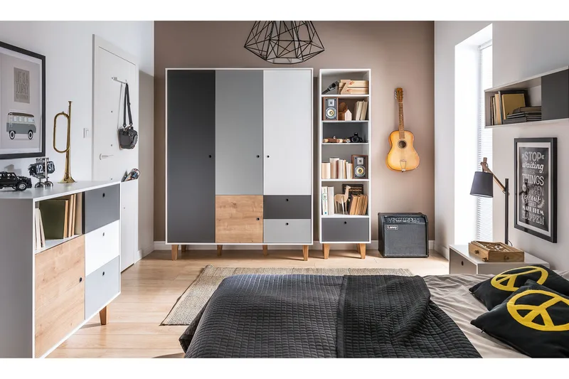 Concept Garderobe Hvit / Mørkegrå / Natur - VOX - Oppbevaring - Klesoppbevaring - Garderober & garderobesystem - Garderobeskap & klesskap