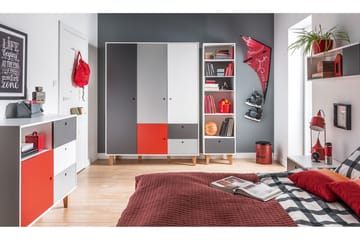 Concept Garderobe Hvit / Mørkegrå / Rød - VOX - Oppbevaring - Klesoppbevaring - Garderober & garderobesystem - Garderobeskap & klesskap