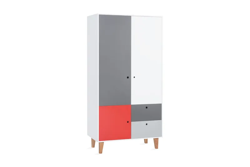 Concept Garderobe Hvit / Mørkegrå / Rød, VOX