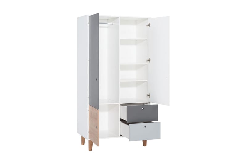 Concept Garderobe Hvit / Mørkegrå / Svart - VOX - Oppbevaring - Klesoppbevaring - Garderober & garderobesystem - Garderobeskap & klesskap