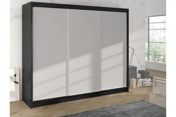 Cyria Garderobe 200x215 cm - Hvit/Svart - Oppbevaring - Klesoppbevaring - Garderober & garderobesystem