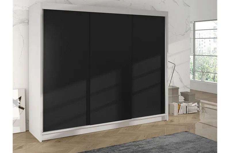 Cyria Garderobe 200x215 cm - Svart/Hvit - Oppbevaring - Klesoppbevaring - Garderober & garderobesystem