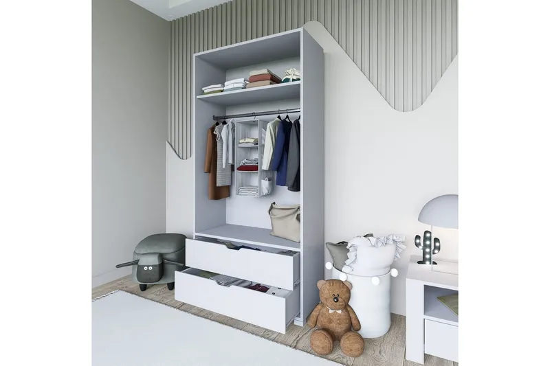 Dasina Garderobesskåp 90x183 cm - Hvit - Oppbevaring - Klesoppbevaring - Garderober & garderobesystem - Garderobeskap & klesskap