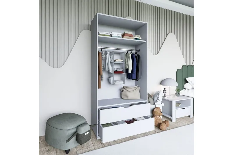 Dasina Garderobesskåp 90x183 cm - Hvit - Oppbevaring - Klesoppbevaring - Garderober & garderobesystem - Garderobeskap & klesskap