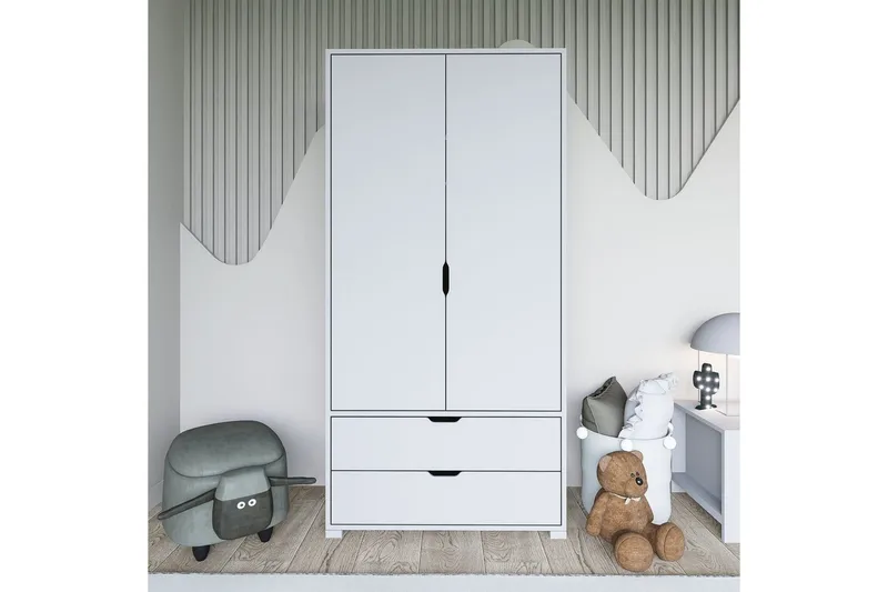 Dasina Garderobesskåp 90x183 cm - Hvit - Oppbevaring - Klesoppbevaring - Garderober & garderobesystem - Garderobeskap & klesskap