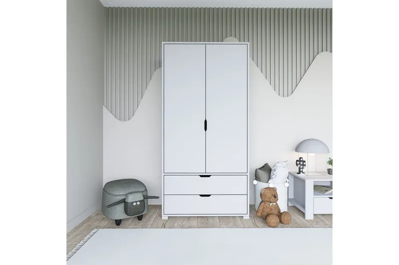 Dasina Garderobesskåp 90x183 cm - Hvit - Oppbevaring - Klesoppbevaring - Garderober & garderobesystem - Garderobeskap & klesskap